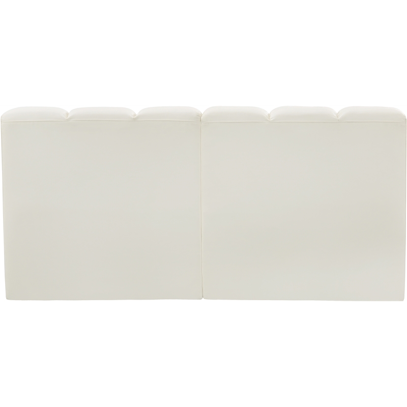 Bowery Hill Contemporary Cream Vegan Leather Modular Sectional