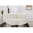 Bowery Hill Contemporary Cream Vegan Leather Modular Sectional