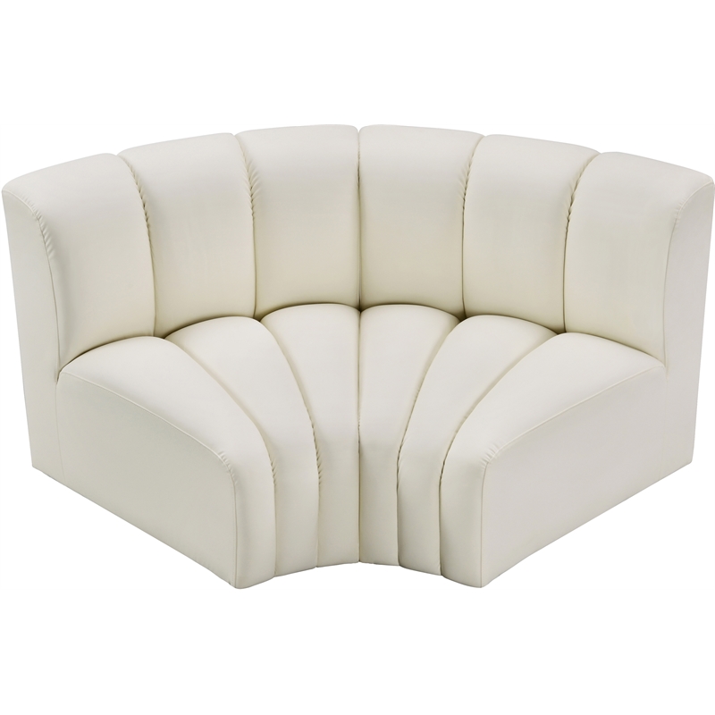 Bowery Hill Contemporary Cream Vegan Leather Modular Sectional