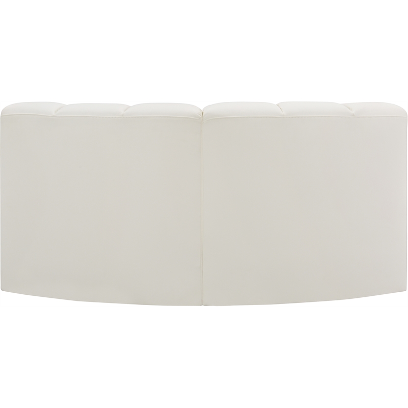 Bowery Hill Contemporary Cream Vegan Leather Modular Sectional