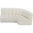 Bowery Hill Contemporary Cream Vegan Leather Modular Sectional
