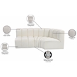 Bowery Hill Contemporary Cream Vegan Leather Modular Sectional