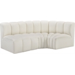 Bowery Hill Contemporary Cream Vegan Leather Modular Sectional