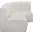 Bowery Hill Contemporary Cream Vegan Leather Modular Sectional