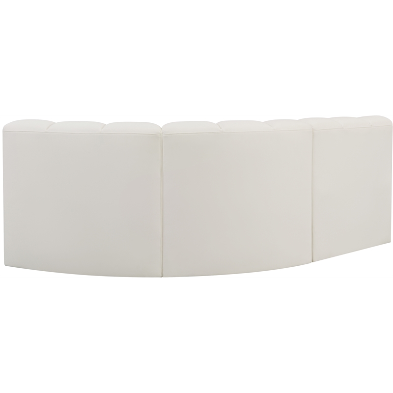 Bowery Hill Contemporary Cream Vegan Leather Modular Sectional