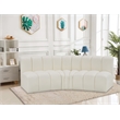 Bowery Hill Contemporary Cream Vegan Leather Modular Sectional