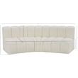 Bowery Hill Contemporary Cream Vegan Leather Modular Sectional