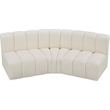 Bowery Hill Contemporary Cream Vegan Leather Modular Sectional