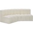Bowery Hill Contemporary Cream Vegan Leather Modular Sectional