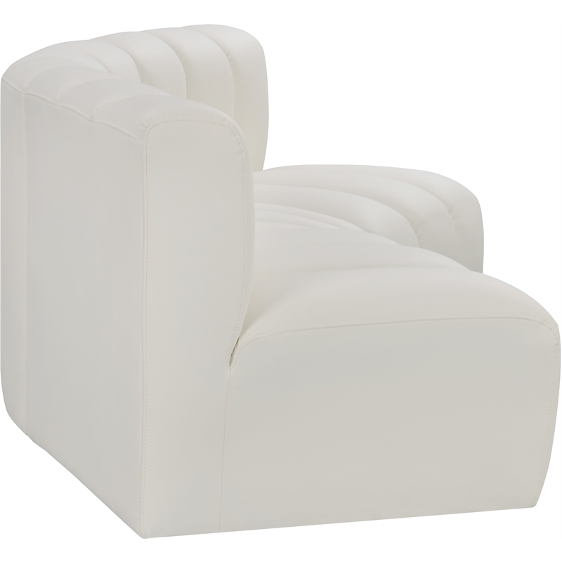 Bowery Hill Contemporary Cream Vegan Leather Modular Sectional
