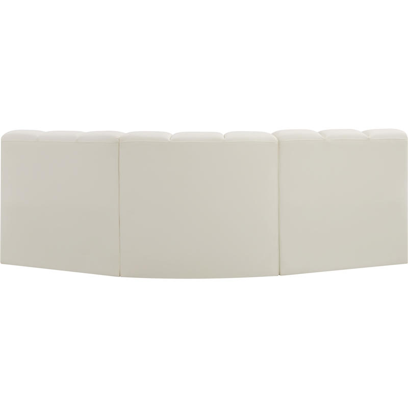 Bowery Hill Contemporary Cream Vegan Leather Modular Sectional