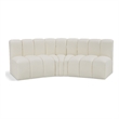 Bowery Hill Contemporary Cream Vegan Leather Modular Sectional