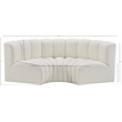 Bowery Hill Contemporary Cream Vegan Leather Modular Sectional