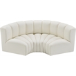 Bowery Hill Contemporary Cream Vegan Leather Modular Sectional