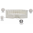 Bowery Hill Contemporary Cream Vegan Leather Modular Sectional