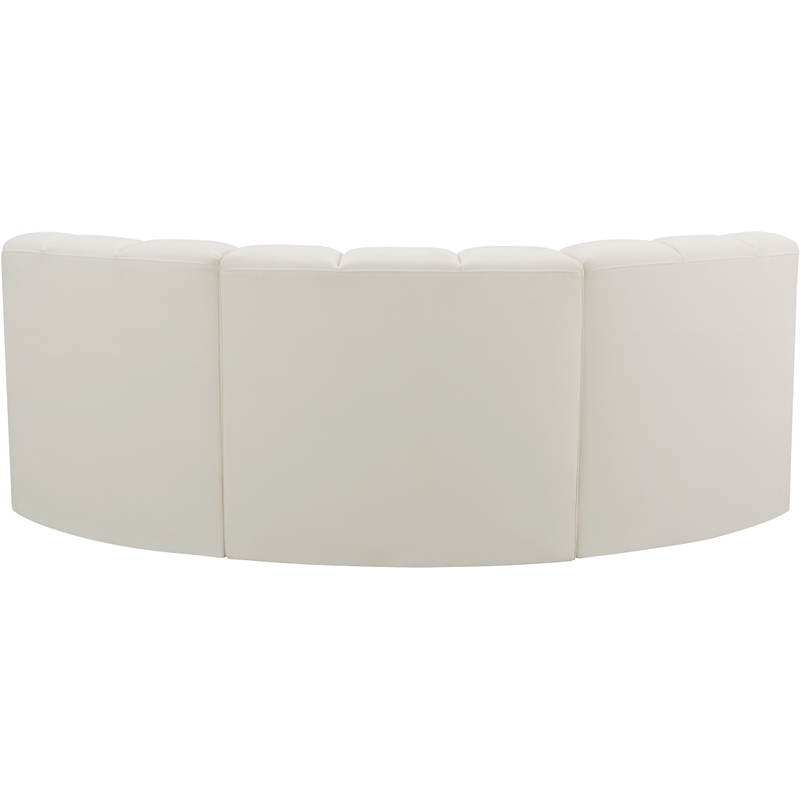 Bowery Hill Contemporary Cream Vegan Leather Modular Sectional