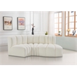 Bowery Hill Contemporary Cream Vegan Leather Modular Sectional