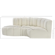 Bowery Hill Contemporary Cream Vegan Leather Modular Sectional