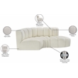 Bowery Hill Contemporary Cream Vegan Leather Modular Sectional