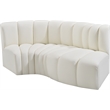 Bowery Hill Contemporary Cream Vegan Leather Modular Sectional