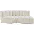 Bowery Hill Contemporary Cream Vegan Leather Modular Sectional