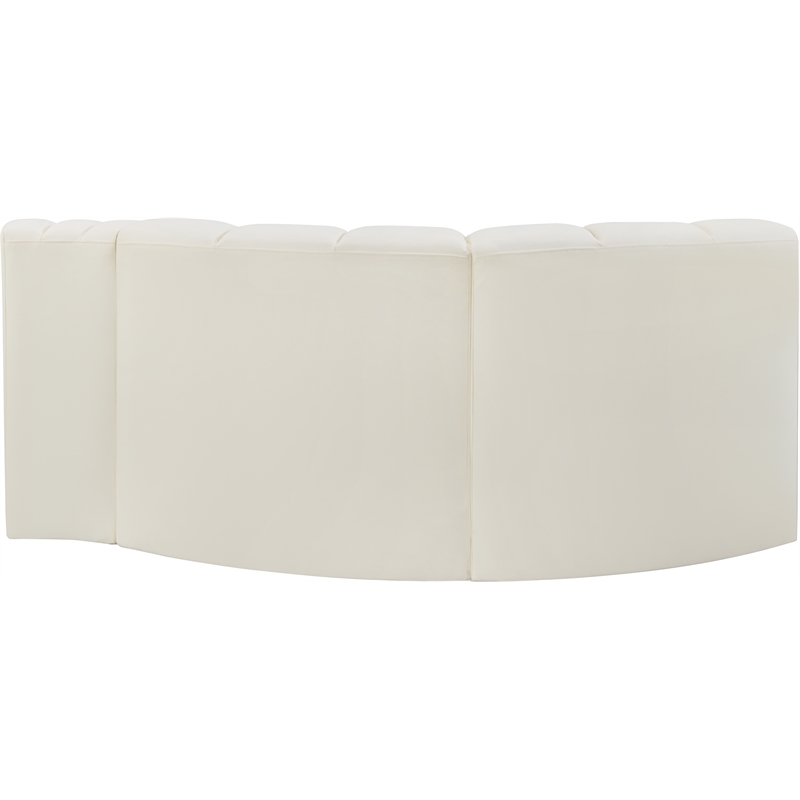 Bowery Hill Contemporary Cream Vegan Leather Modular Sectional