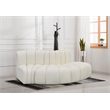 Bowery Hill Contemporary Cream Vegan Leather Modular Sectional