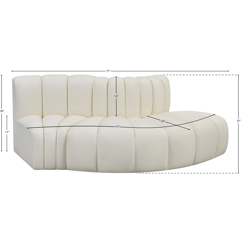 Bowery Hill Contemporary Cream Vegan Leather Modular Sectional