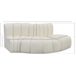 Bowery Hill Contemporary Cream Vegan Leather Modular Sectional