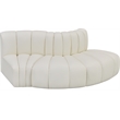 Bowery Hill Contemporary Cream Vegan Leather Modular Sectional