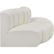 Bowery Hill Contemporary Cream Vegan Leather Modular Sectional