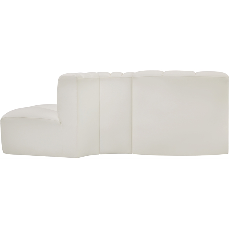 Bowery Hill Contemporary Cream Vegan Leather Modular Sectional