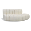 Bowery Hill Contemporary Cream Vegan Leather Modular Sectional