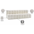 Bowery Hill Contemporary Cream Vegan Leather Modular Sectional