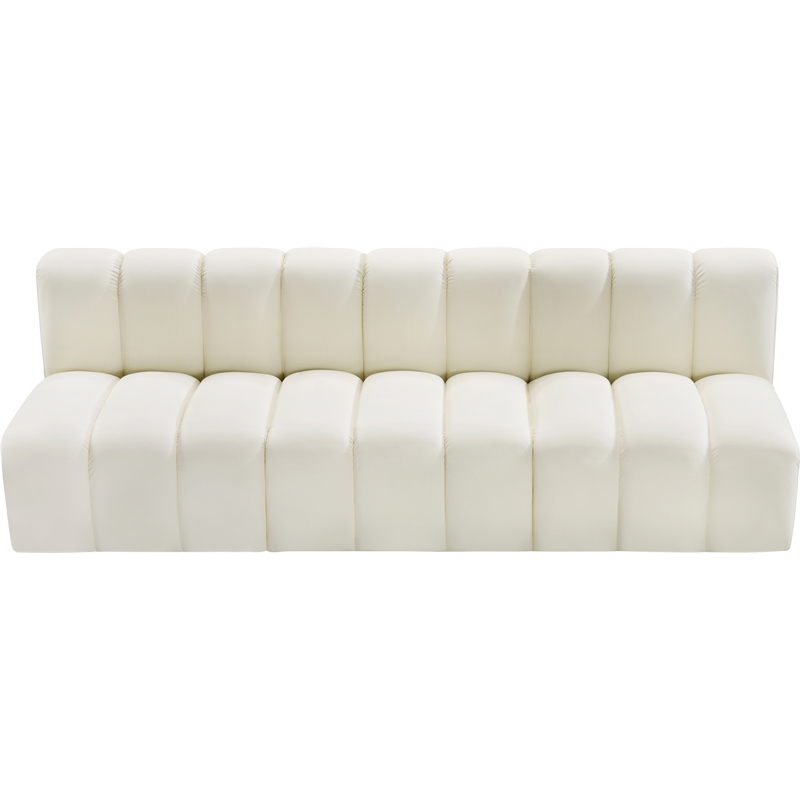 Bowery Hill Contemporary Cream Vegan Leather Modular Sectional
