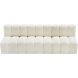 Bowery Hill Contemporary Cream Vegan Leather Modular Sectional