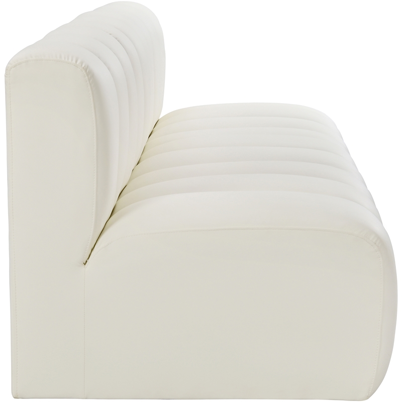 Bowery Hill Contemporary Cream Vegan Leather Modular Sectional