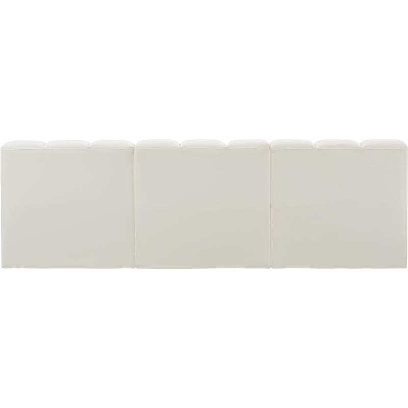 Bowery Hill Contemporary Cream Vegan Leather Modular Sectional