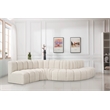 Bowery Hill Contemporary Cream Boucle Fabric Modular Sectional