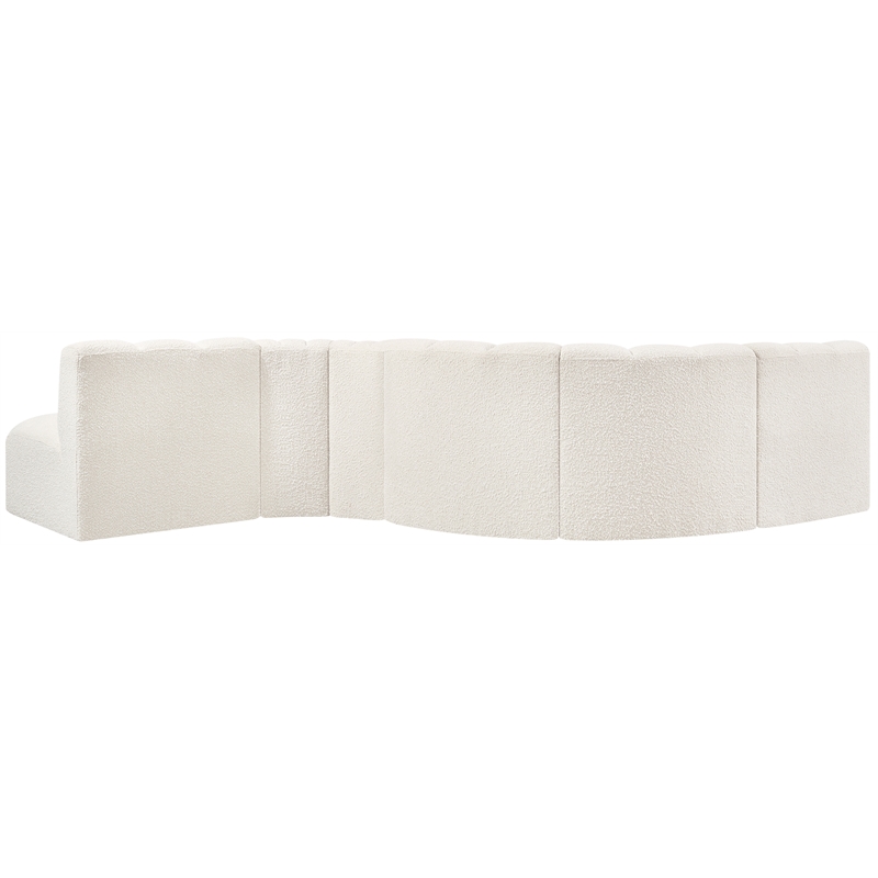 Bowery Hill Contemporary Cream Boucle Fabric Modular Sectional