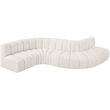 Bowery Hill Contemporary Cream Boucle Fabric Modular Sectional