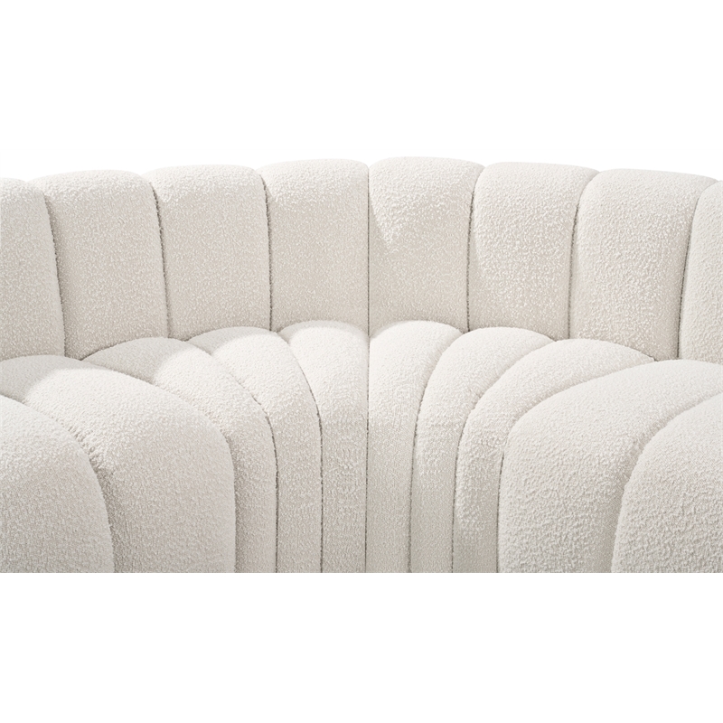 Bowery Hill Contemporary Cream Boucle Fabric Modular Sectional