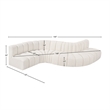 Bowery Hill Contemporary Cream Boucle Fabric Modular Sectional