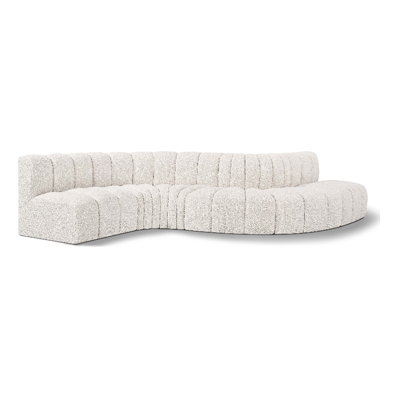 Bowery Hill Contemporary Cream Boucle Fabric Modular Sectional