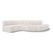 Bowery Hill Contemporary Cream Boucle Fabric Modular Sectional