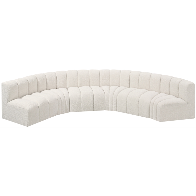 Bowery Hill Contemporary Cream Boucle Fabric Modular Sectional