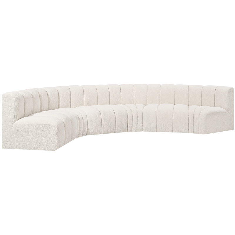 Bowery Hill Contemporary Cream Boucle Fabric Modular Sectional