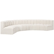 Bowery Hill Contemporary Cream Boucle Fabric Modular Sectional