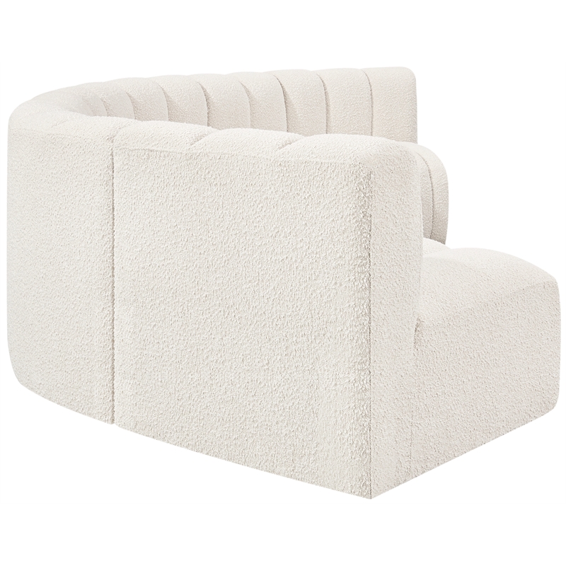Bowery Hill Contemporary Cream Boucle Fabric Modular Sectional