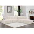 Bowery Hill Contemporary Cream Boucle Fabric Modular Sectional